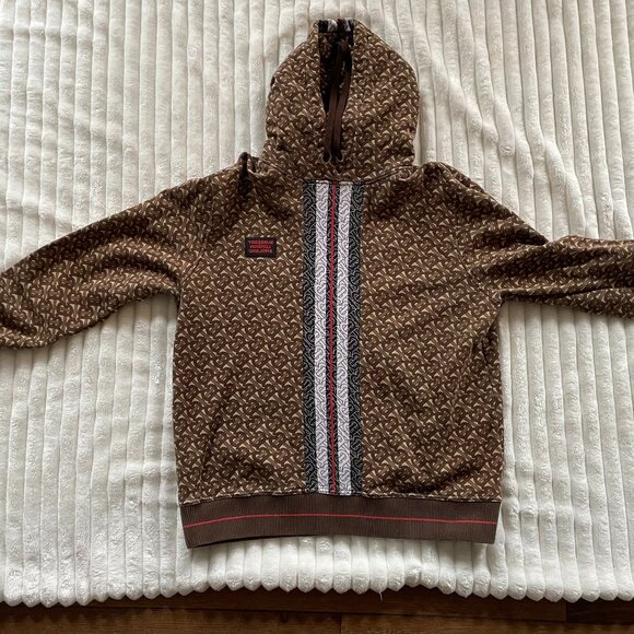 Burberry striped monogram-print hoodie